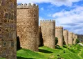 Medieval wall and towers surrounding Avila, Spain